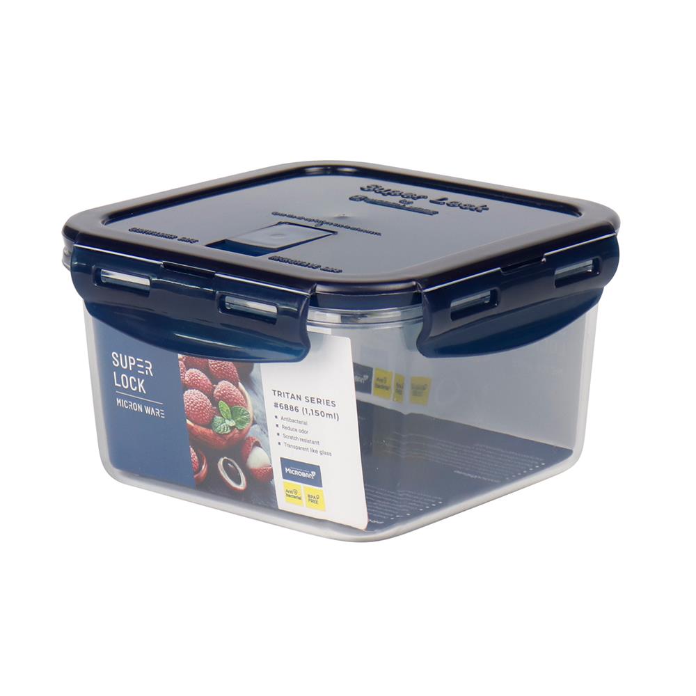 กล่องอาหารเหลี่ยม 1.15 ลิตร SUPER LOCK TRITAN 6886