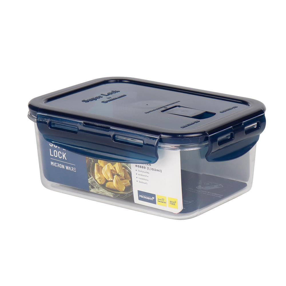 กล่องอาหารเหลี่ยม 1.1 ลิตร SUPER LOCK TRITAN 6889