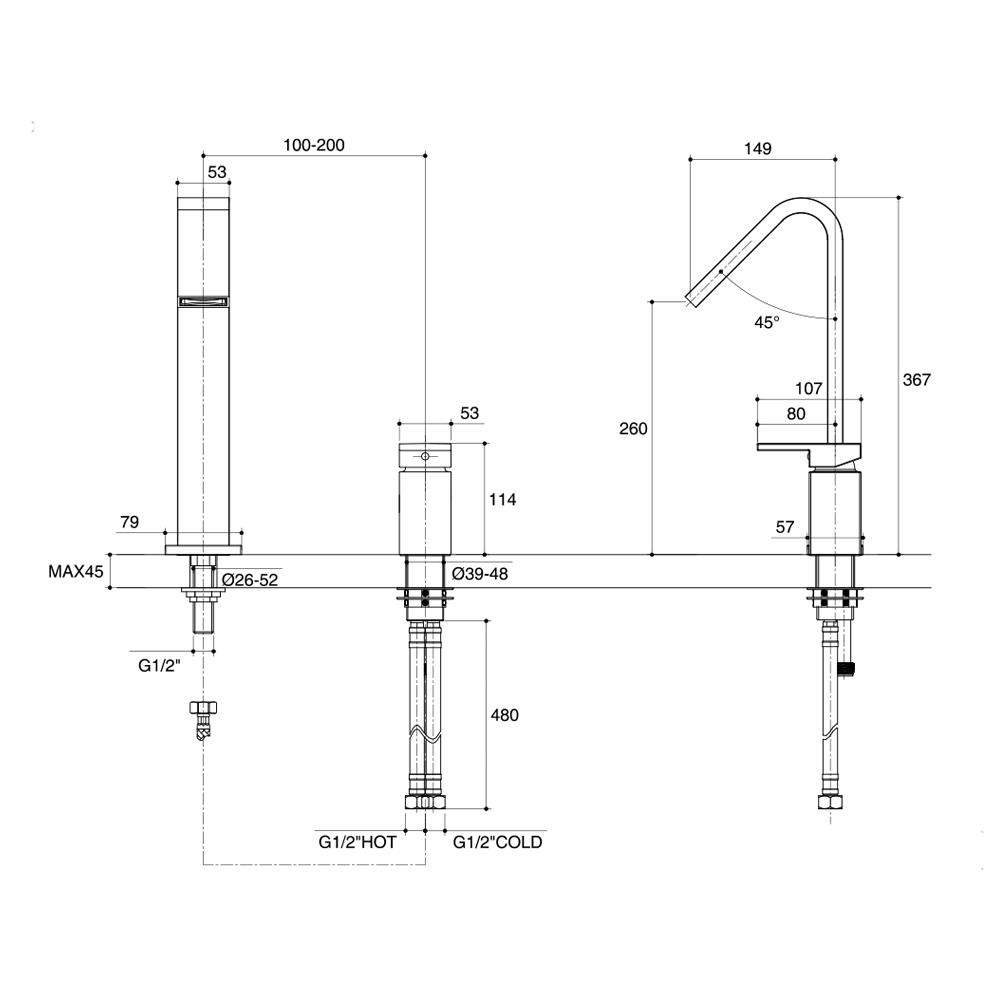 ก๊อกอ่างล้างหน้าผสม KOHLER K-14675X-4-CP