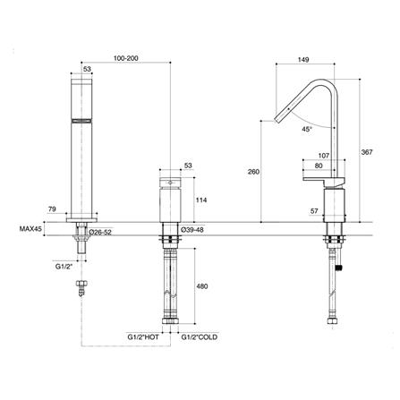 ก๊อกอ่างล้างหน้าผสม KOHLER K-14675X-4-CP_1