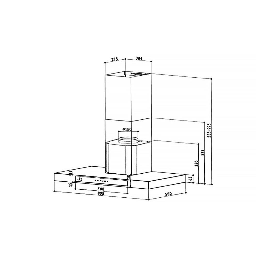 เครื่องดูดควันกระโจม MEX K634XS90 90 ซม.