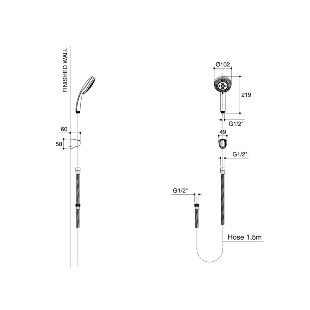 ฝักบัวสายอ่อน KOHLER K-72714X-CP สีโครม