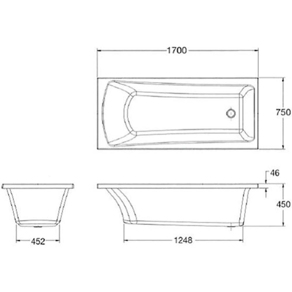 อ่างอาบน้ำ 170 ซม. KARAT K-45971X-WK สีขาว
