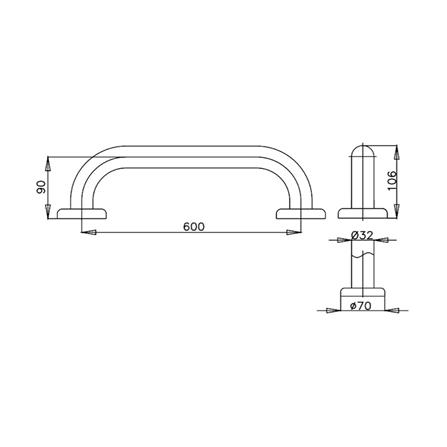 ราวกันลื่นตรง COTTO CT750L60#SA(HM)_1