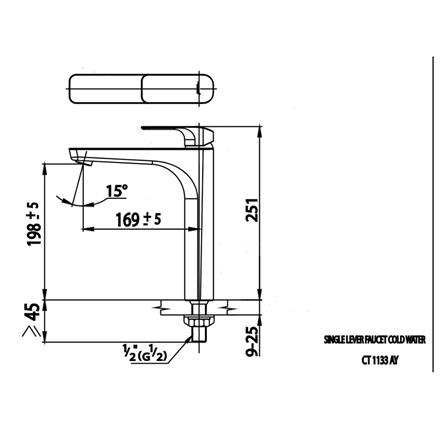 ก๊อกอ่างล้างหน้าเดี่ยว COTTO CT1133AY_1