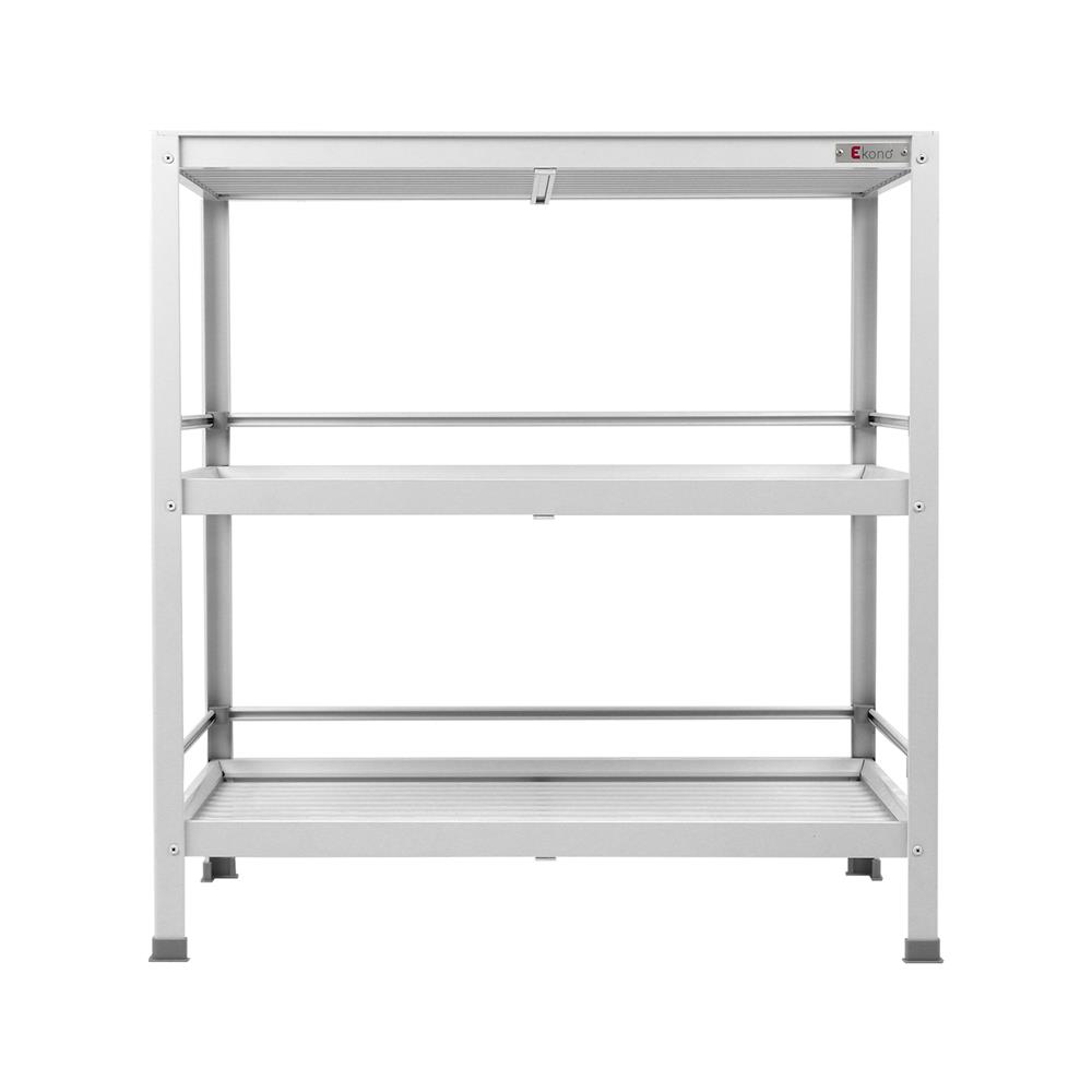 ชั้นคว่ำจาน-Mอะลูมิเนียม 3 ชั้นสีขาว EKONO