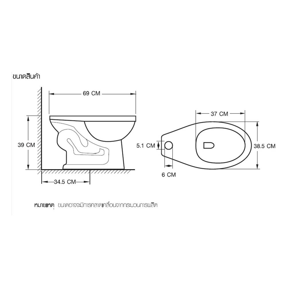 สุขภัณฑ์นั่งราบ MOYA CF01-216 สีขาว