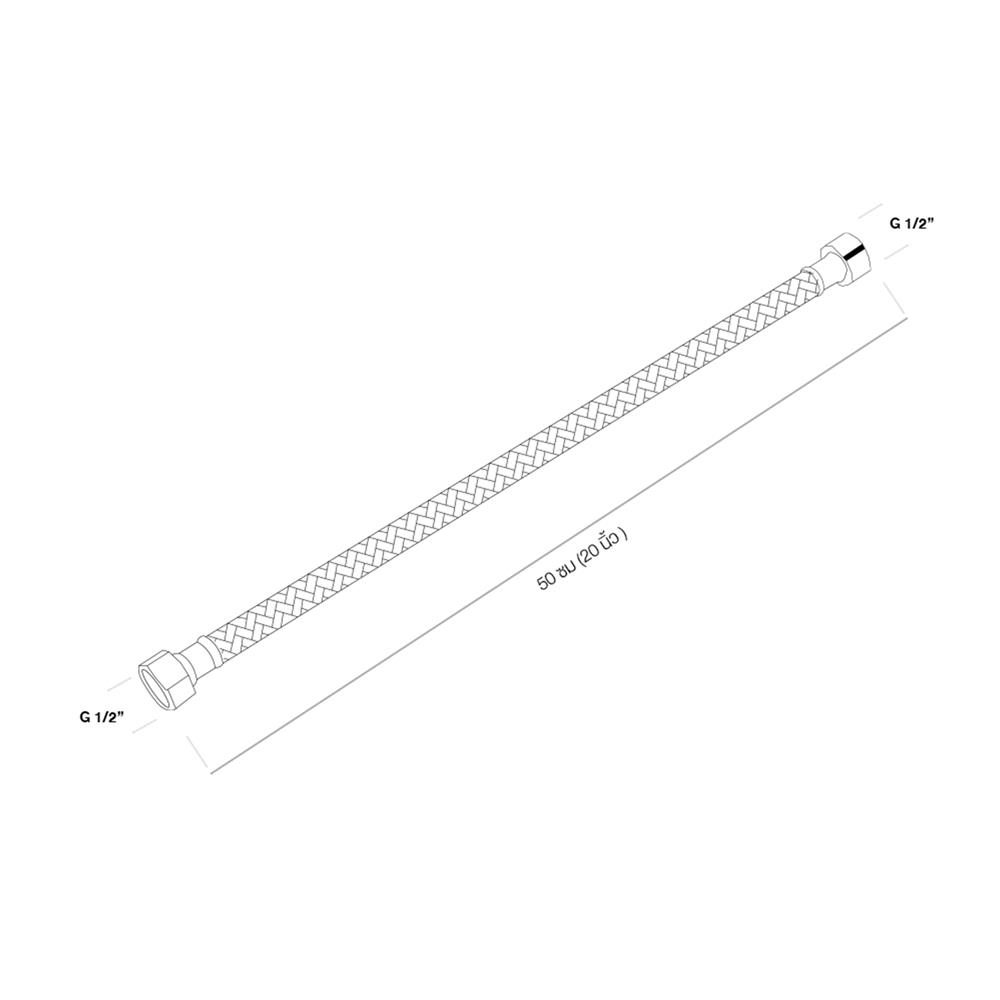 สายน้ำดีสเตนเลสน้ำอุ่น-น้ำเย็น AMERICAN STANDARD A-800.20-DIY 20 นิ้ว