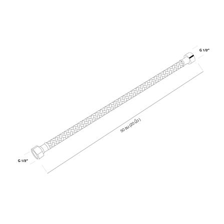 สายน้ำดีสเตนเลสน้ำอุ่น-น้ำเย็น AMERICAN STANDARD A-800.20-DIY 20 นิ้ว_2