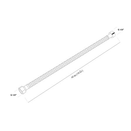 สายน้ำดีสเตนเลสน้ำอุ่น-น้ำเย็น AMERICAN STANDARD A-800.18-DIY 18 นิ้ว_2