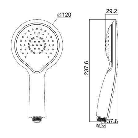 ชุดฝักบัวสายอ่อน 1 ระดับ AMERICAN STANDARD A-6016-HS สีขาว_1