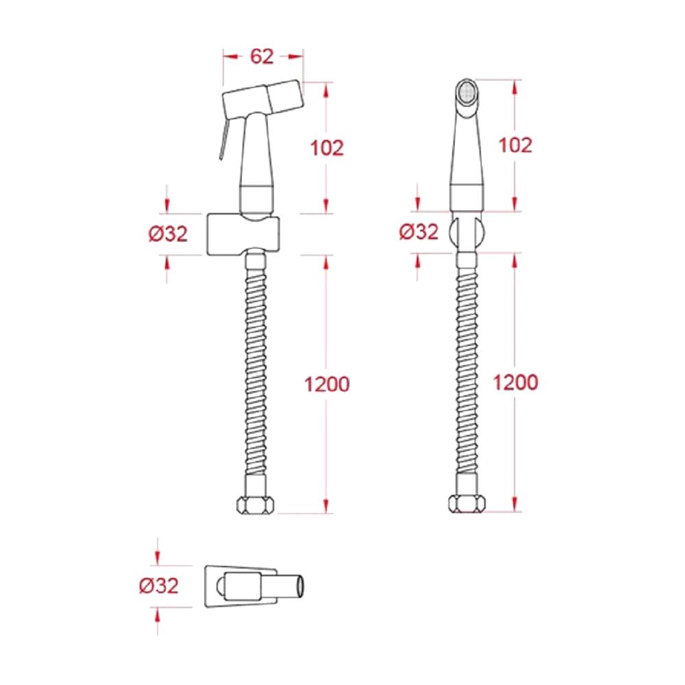 สายฉีดชำระครบชุด AMERICAN STANDARD A-4900-CH สีโครม