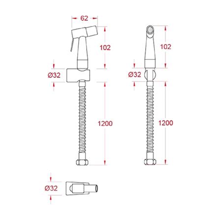สายฉีดชำระครบชุด AMERICAN STANDARD A-4900-CH สีโครม_1