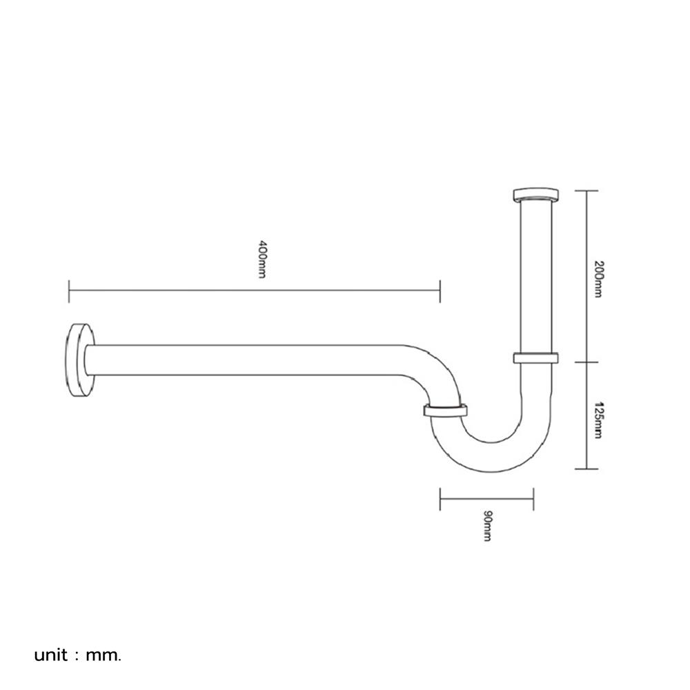 ท่อน้ำทิ้งอ่างล้างหน้าพีแทรป AMERICAN STANDARD A-8108-DIY 40 ซม.