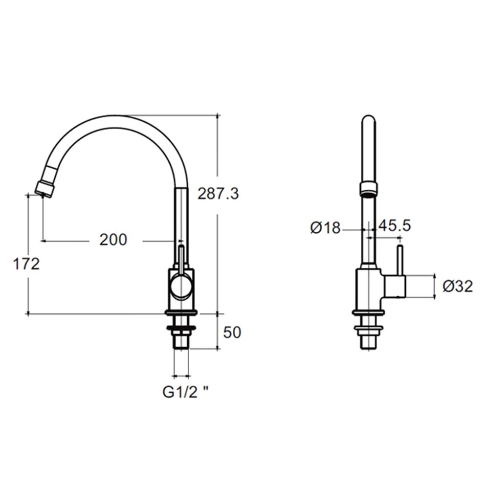 ก๊อกซิงค์เดี่ยวเคาน์เตอร์ AMERICAN STANDARD A-TJ68-10