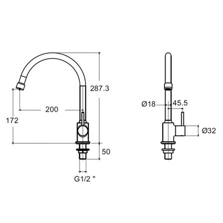 ก๊อกซิงค์เดี่ยวเคาน์เตอร์ AMERICAN STANDARD A-TJ68-10_1