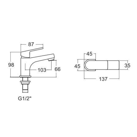 ก๊อกอ่างล้างหน้าเดี่ยว AMERICAN STANDARD A-J53-10 สีโครม_2