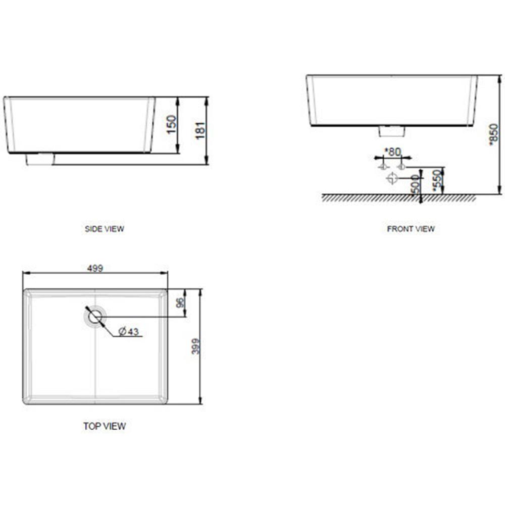 อ่างล้างหน้าวางลอย AMERICAN STANDARD THINTOUCH WP-F611-WT สีขาว