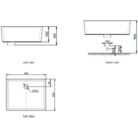 อ่างล้างหน้าวางลอย AMERICAN STANDARD THINTOUCH WP-F611-WT สีขาว_1