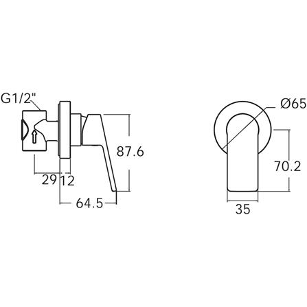 วาล์วฝังกำแพงเดี่ยว AMERICAN STANDARD A-J51-10_1