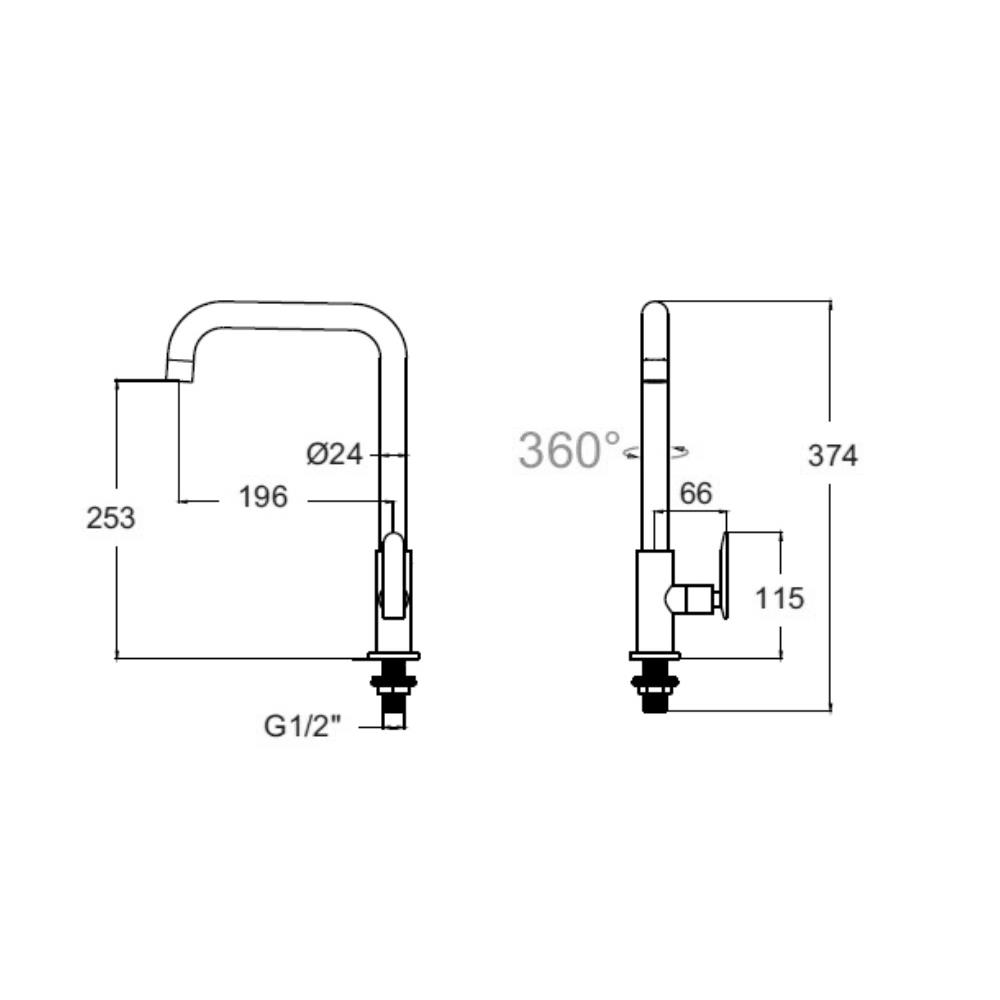 ก๊อกซิงค์เดี่ยว เคาน์เตอร์ AMERICAN STANDARD A-K5601