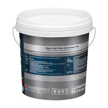 สีน้ำทาภายนอก ชนิดด้าน NIPPON PAINT VINILEX ACRYLIC BASE D สีขาว 2.5 แกลลอน_1
