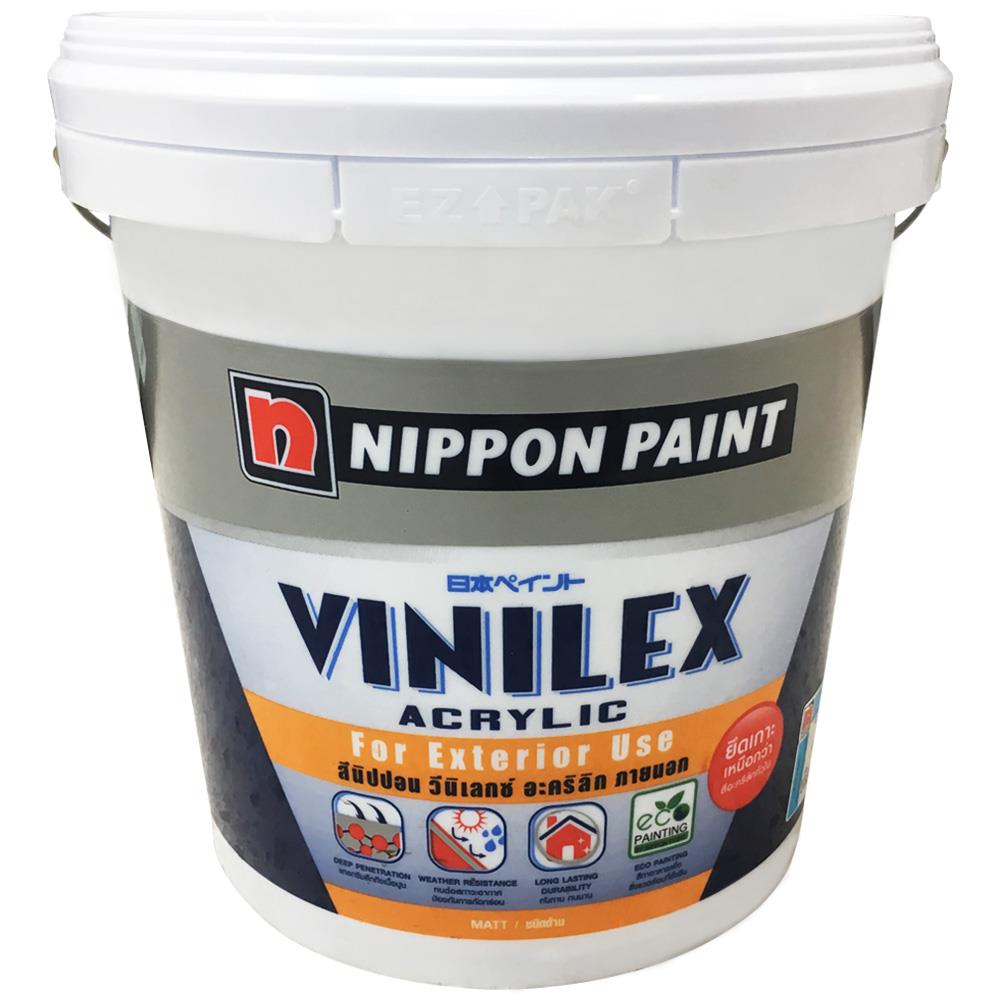 สีน้ำทาภายนอก ชนิดด้าน NIPPON PAINT VINILEX ACRYLIC BASE B สีขาว 2.5 แกลลอน