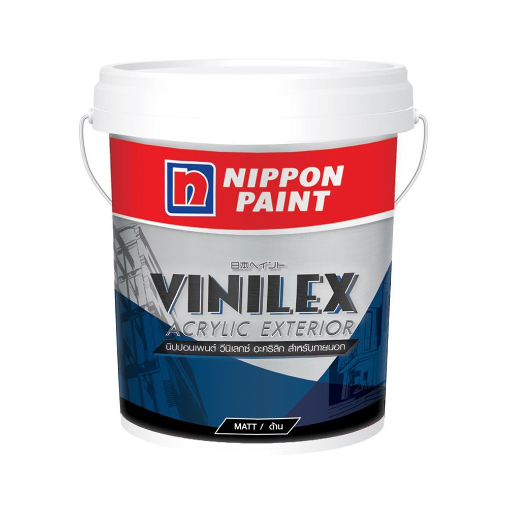 สีน้ำทาภายนอก NIPPON PAINT VINILEX ACRYLIC BASE A สีขาว ด้าน 2.5 แกลลอน