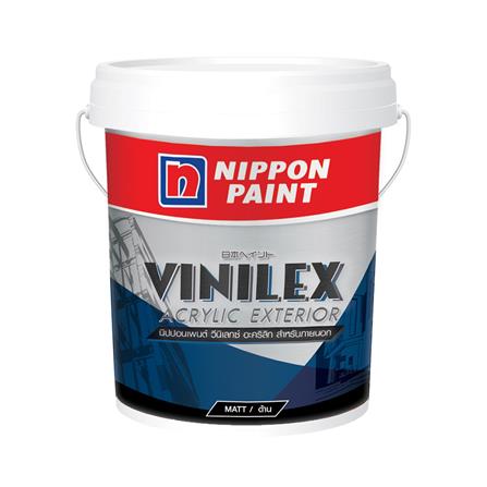 สีน้ำทาภายนอก NIPPON PAINT VINILEX ACRYLIC BASE A สีขาว ด้าน 2.5 แกลลอน_0