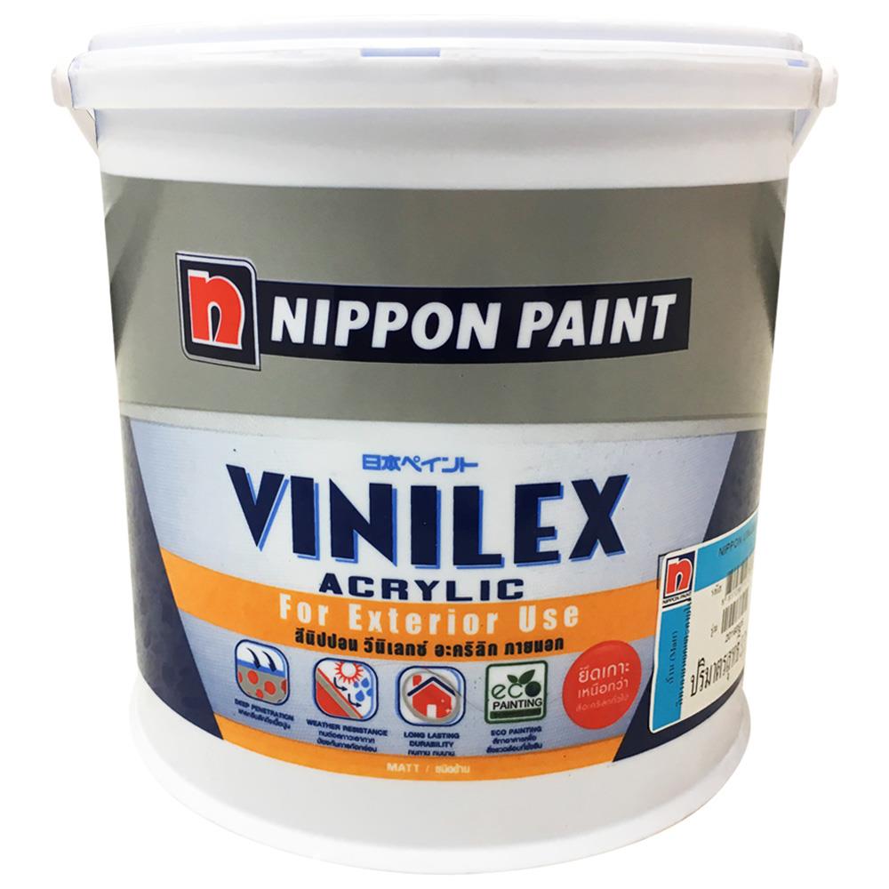 สีน้ำทาภายนอก ชนิดด้าน NIPPON PAINT VINILEX ACRYLIC BASE A สีขาว 1 แกลลอน