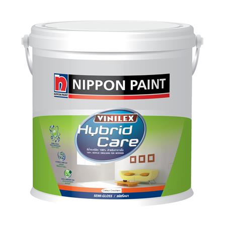 สีน้ำทาภายใน ชนิดกึ่งเงา NIPPON PAINT HYBRIDCARE BASE A สีขาว 1 แกลลอน