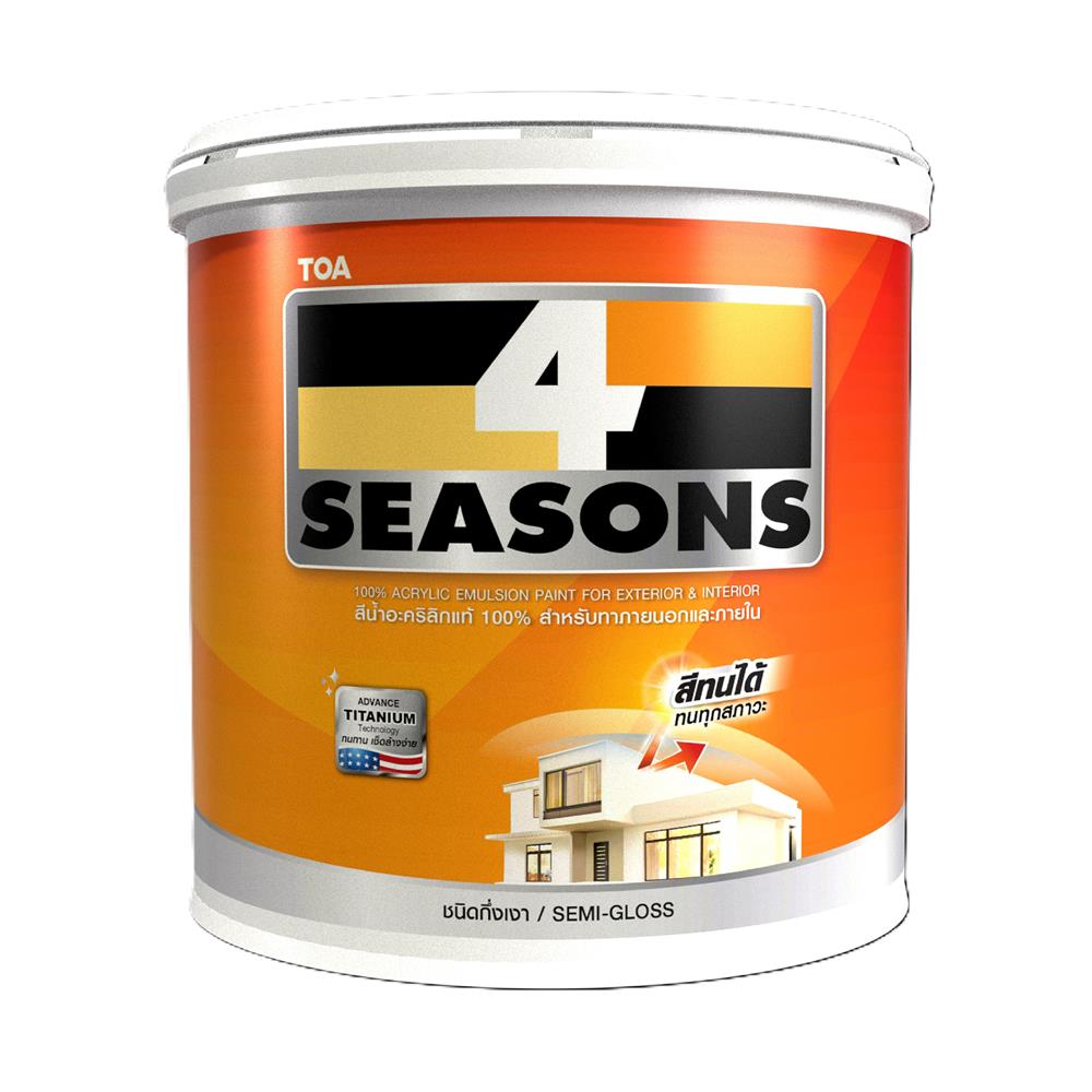 สีน้ำทาภายนอก ชนิดกึ่งเงา TOA 4 SEASONS A5001 สีเทา 5 แกลลอน