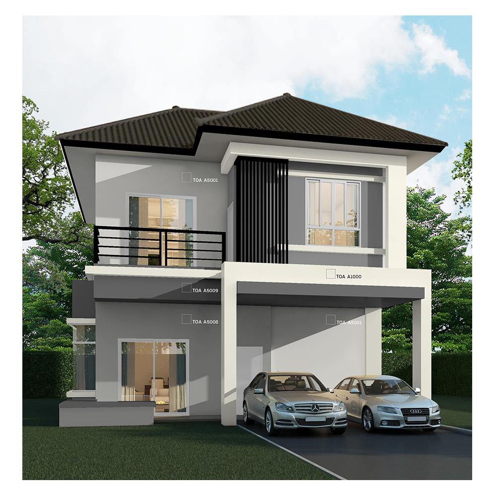 สีน้ำทาภายนอก ชนิดกึ่งเงา TOA 4 SEASONS A5001 สีเทา 5 แกลลอน