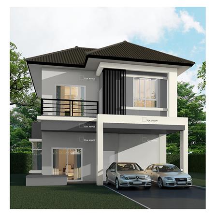 สีน้ำทาภายนอก TOA 4 SEASONS A5001 สีเทา กึ่งเงา 5 แกลลอน_1