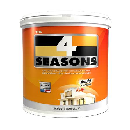 สีน้ำทาภายนอก ชนิดกึ่งเงา TOA 4 SEASONS A5001 สีเทา 5 แกลลอน_1