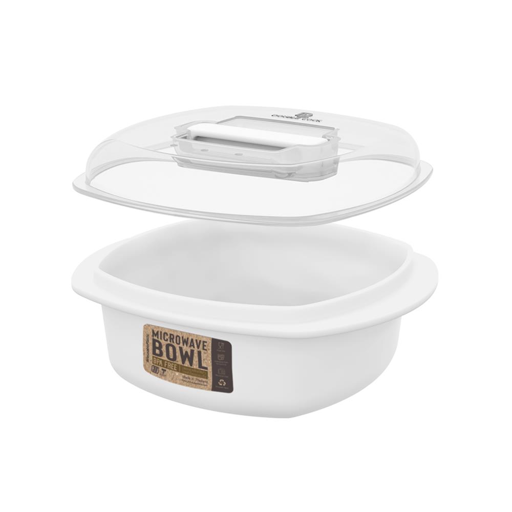 กล่องอาหารไมโครเวฟเหลี่ยม DOUBLE LOCK 1631 0.8 ลิตร