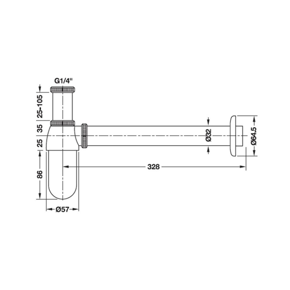 ท่อน้ำทิ้งอ่างล้างหน้ากระปุก HAFELE 495.61.239