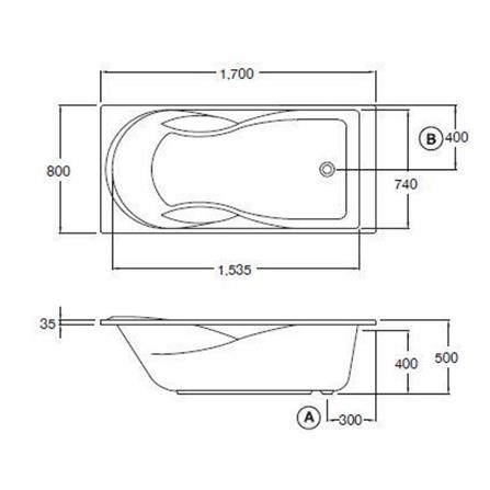 อ่างอาบน้ำ COTTO BT218PP(H) 170 ซม. สีขาว_1