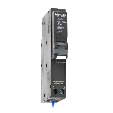 เซอร์กิตเบรกเกอร์กันไฟดูด/ไฟรั่ว 16 แอมป์ 1โพล 1 เฟส SCHNEIDER