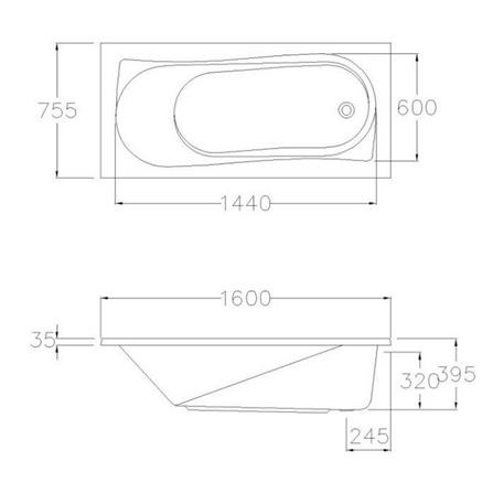 อ่างอาบน้ำ COTTO BT232PP(H) 160 ซม. สีขาว_1
