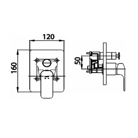 วาล์วฝังกำแพงผสม COTTO CT2145A_1