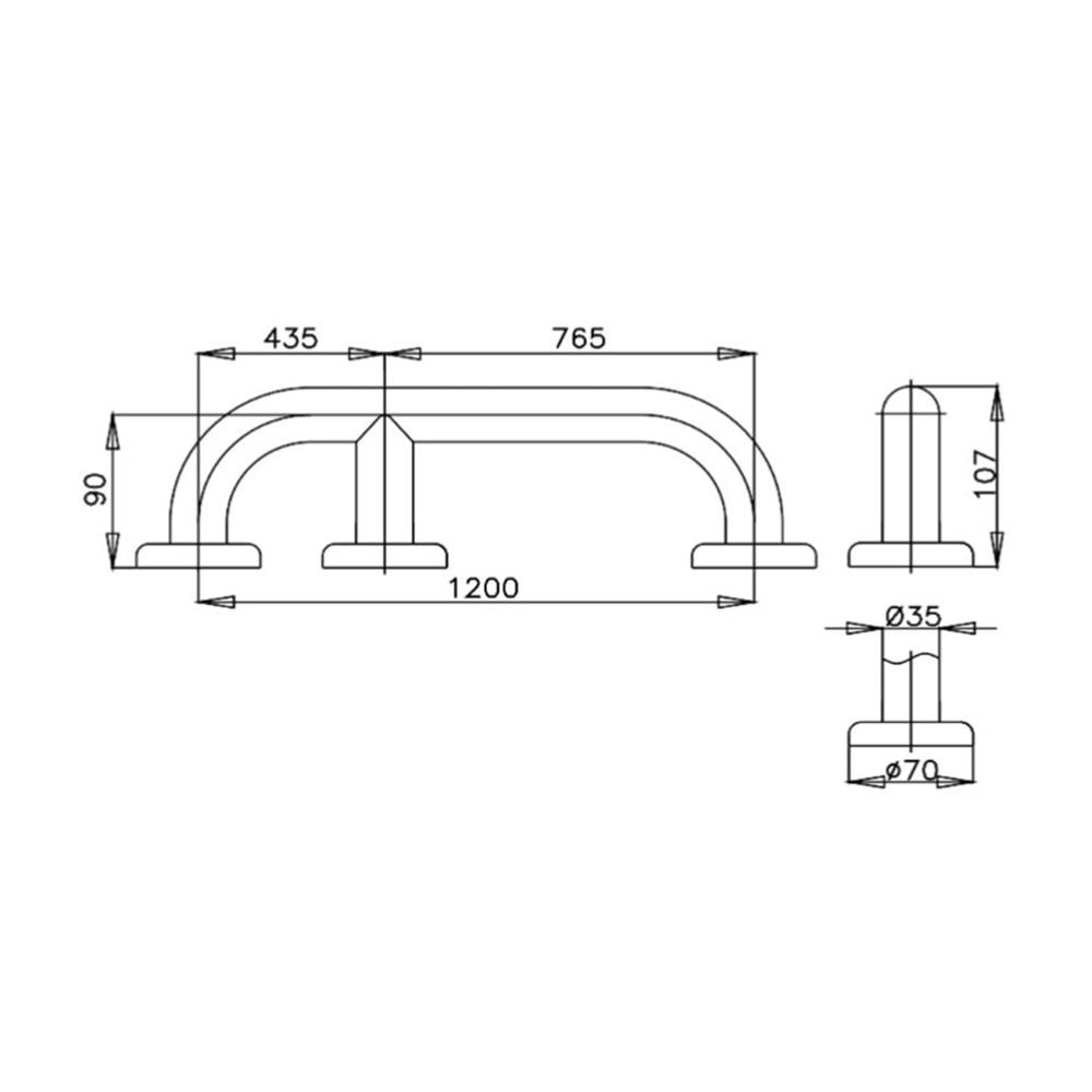 ราวกันลื่นตรง COTTO CT7501L120