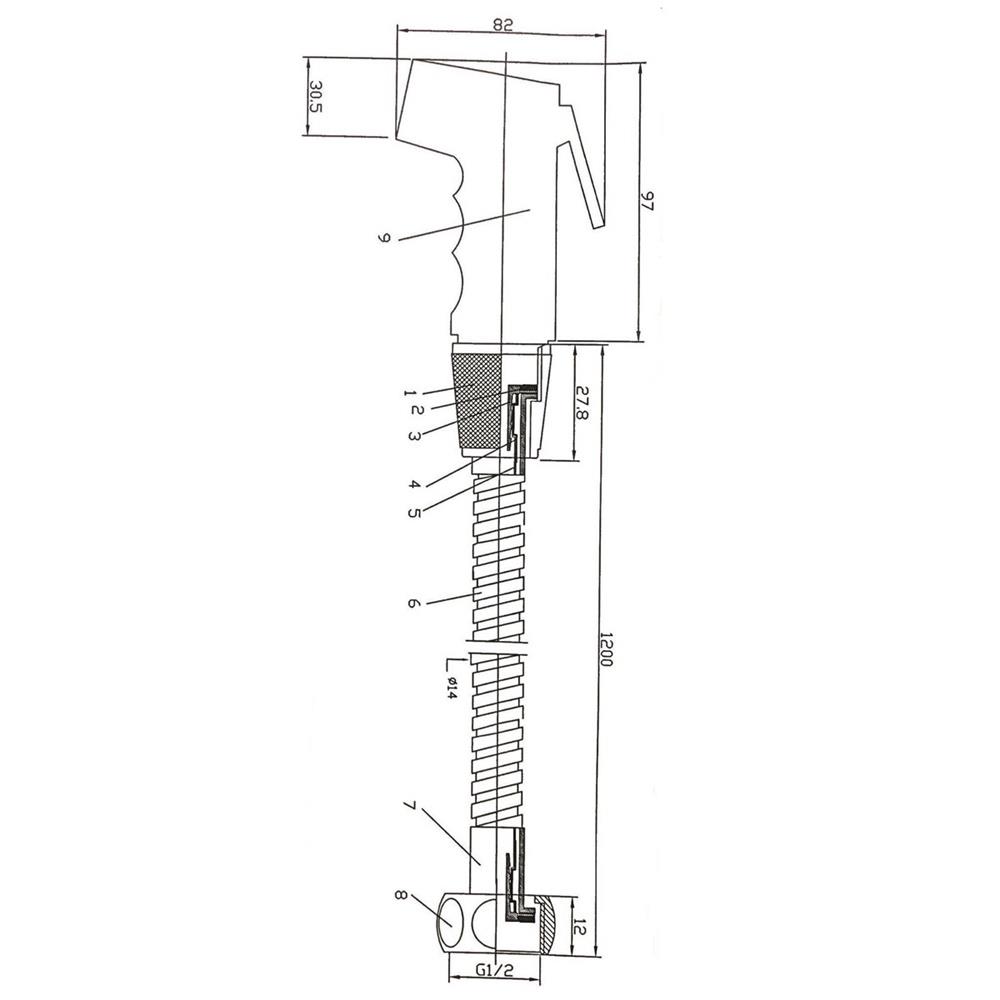 สายฉีดชำระครบชุด RASLAND WR K-007CR สีโครม