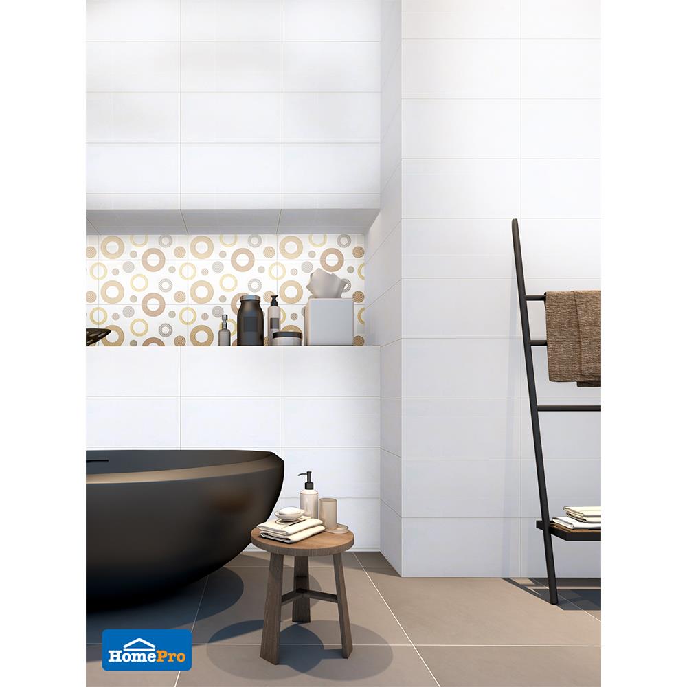 กระเบื้องผนัง 8x16 นิ้ว DURAGRES L-111 ขาว A 1M2