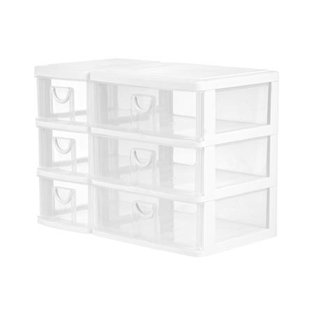 ชั้นลิ้นชักเล็ก 3 ชั้น KEYWAY CK556 38.3x21x27.5 ซม. สีขาว