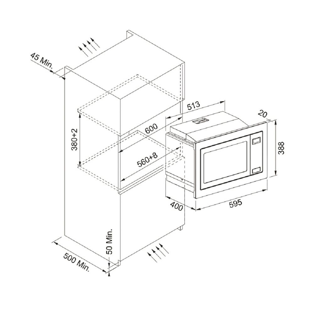 ไมโครเวฟฝังดิจิตอล FRANKE FMWO25NHI 60 ซม.