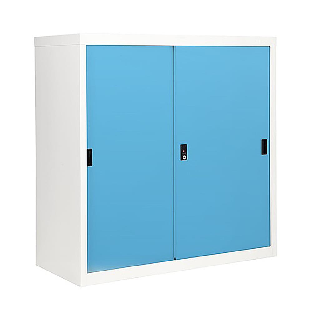 ตู้เหล็กบานเลื่อนทึบ KIOSK SOD-3 DG/BO สีฟ้า