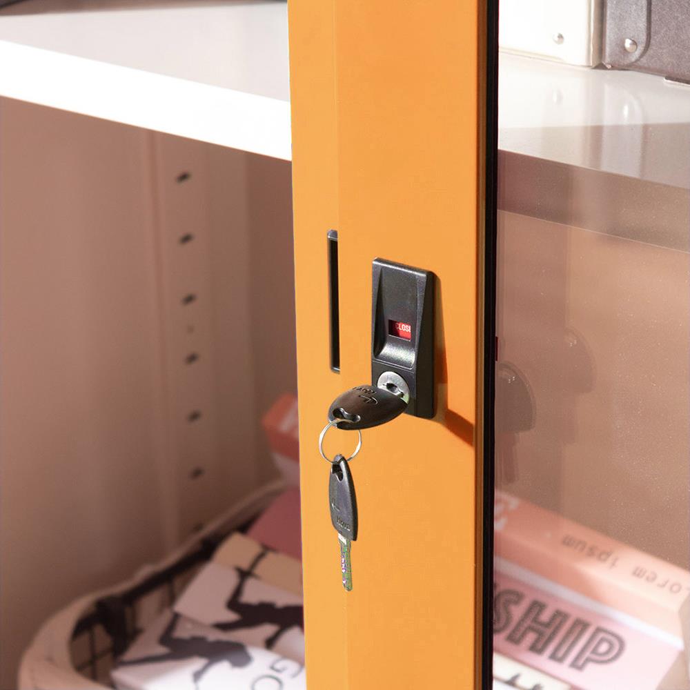 ตู้เหล็กบานเลื่อนกระจก KIOSK SGD-3 DG/OR สีส้ม