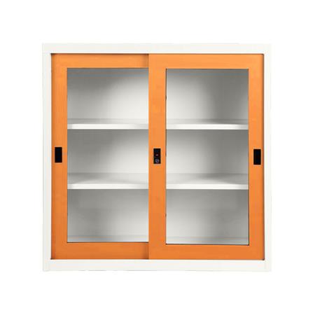 ตู้เหล็กบานเลื่อนกระจก KIOSK SGD-3 DG/OR สีส้ม