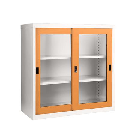 ตู้เหล็กบานเลื่อนกระจก KIOSK SGD-3 DG/OR สีส้ม_1